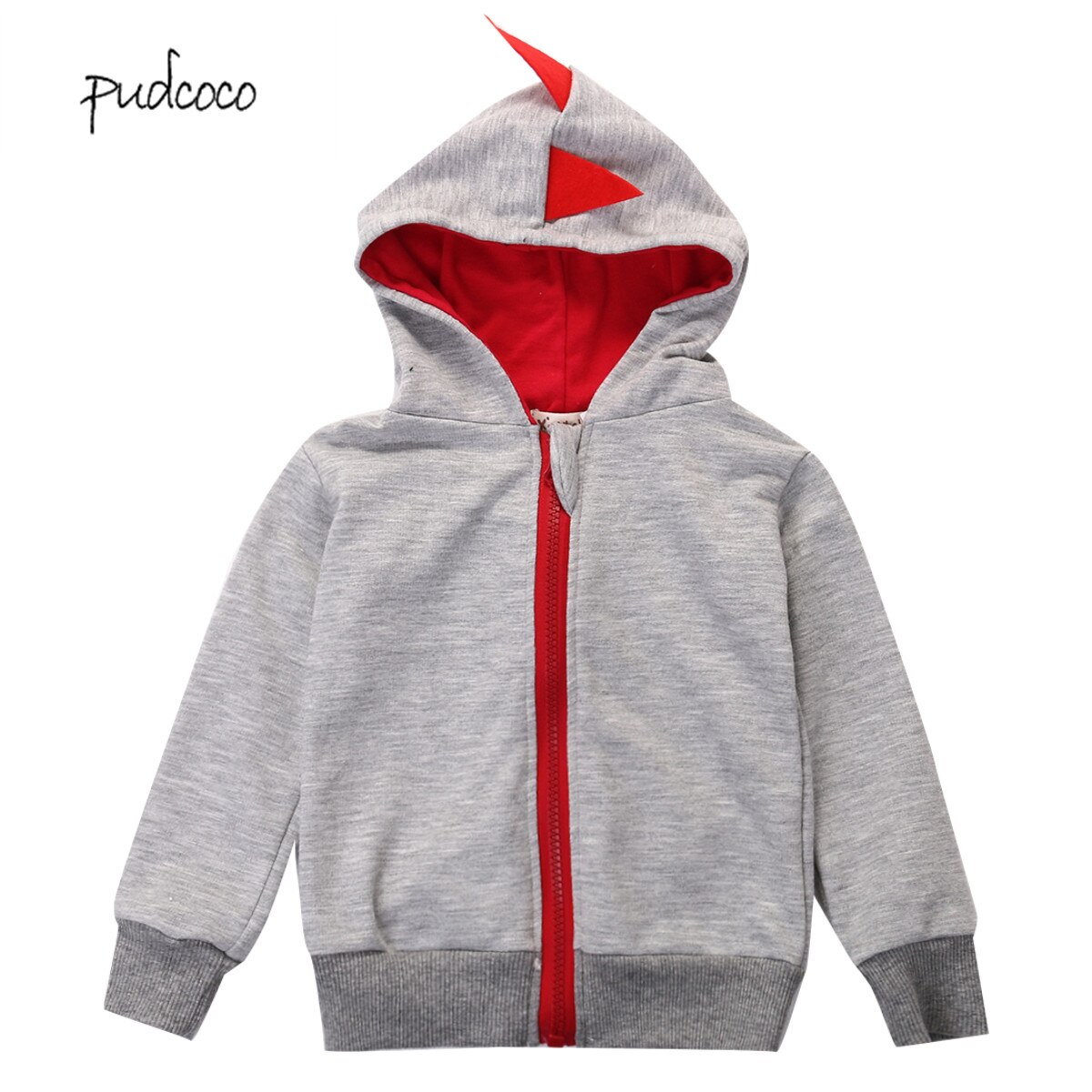 Pudcoco Brand Dinosaur Hooded Kid Baby Boy Clothes Long Sleeve Tops Jacket Coat