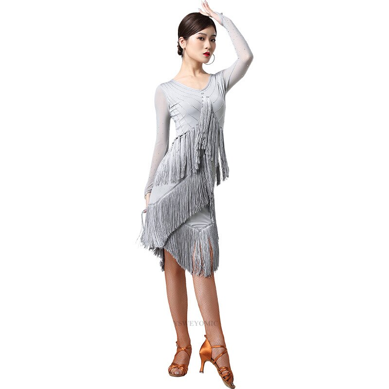 Latin Chacha Dance Practice Dress Female Adult Dance Clothes Performance Tassel Latin Dress For Dance