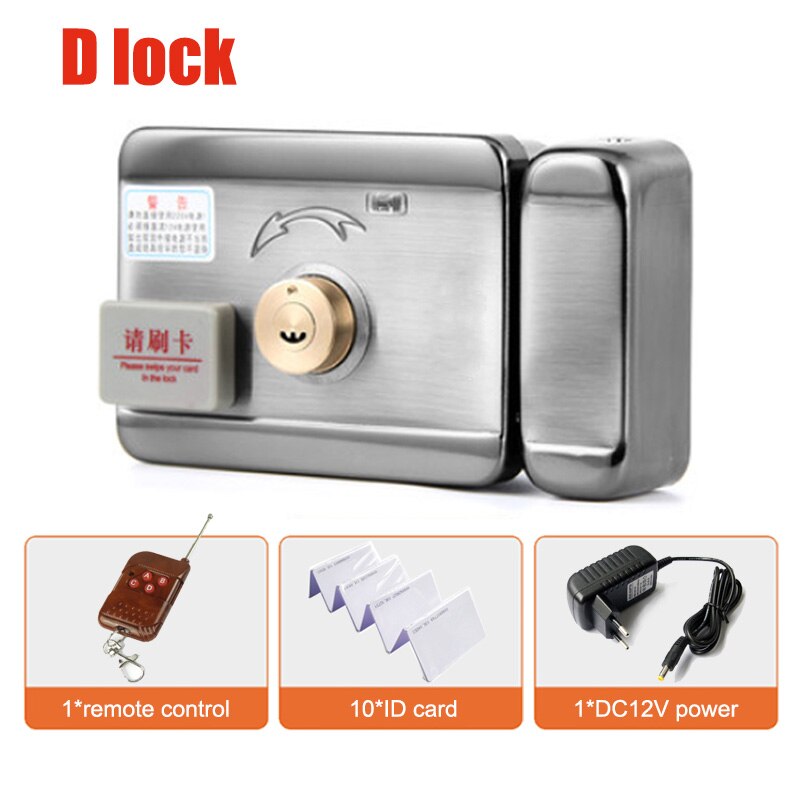 Wifi Control Electric Lock &amp; Access Control System Electronic Integrated RFID Door Rim Lock With ID Reader 125khz: D 10 card 1 remote