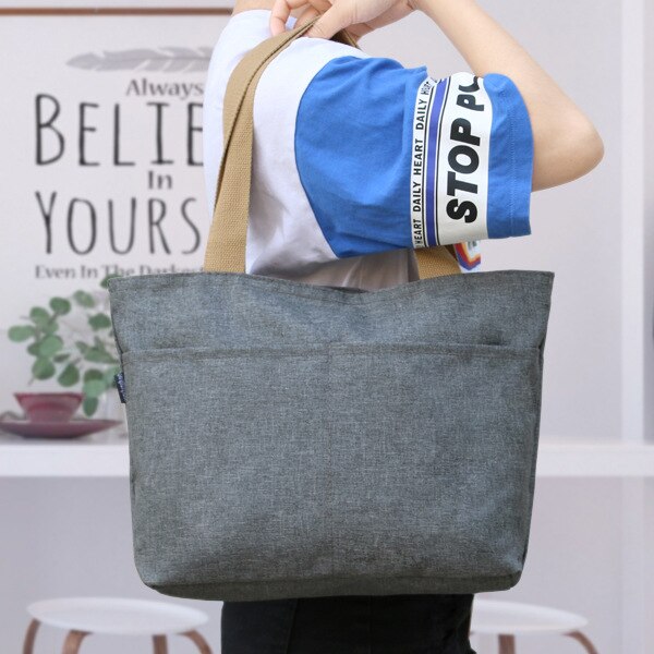 Wang Yan bolso de tela de gran volumen para estudiantes, bolsa de maquillaje portátil, bolsa de almacenamiento Oxford impermeable, bolsa de mujer 196: Gray