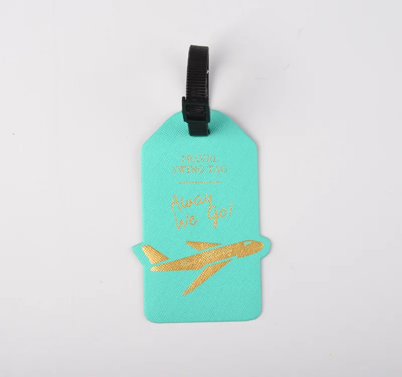 Vrouwen Mannen Label Koffer Tags ID Adres Houder Bagage Boarding Reisaccessoires Creatieve Vliegtuigen PU Lederen Bagagelabels: Bruin