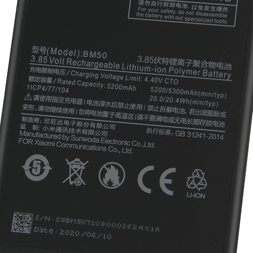 Original batería de reemplazo para Xiaomi Mi Max2 Mi Max 2 BM50 Mi Max BM49 Mi Max3 Max 3 BM51 batería genuina