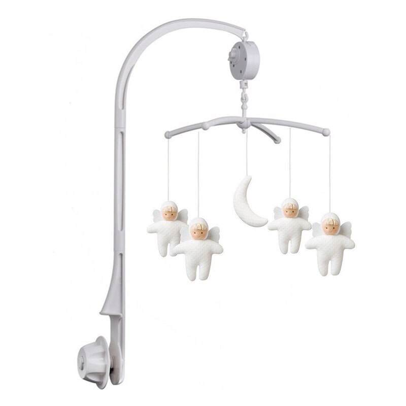 Mobiele Baby Wieg Houder Babybedje Mobiele Bed Bel Opknoping Speelgoed 360 Graden Draaien Beugel Wind-Up Music Box baby Rammelaar Speelgoed: Paars