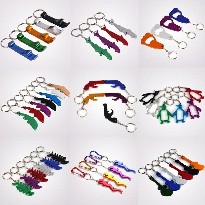 5 type FIsh Shape Beer Bottle Opener Fishbone Aluminum Alloy Bottle Openers Key Ring Chain Keychain Metal Beers Wine Bar Tools