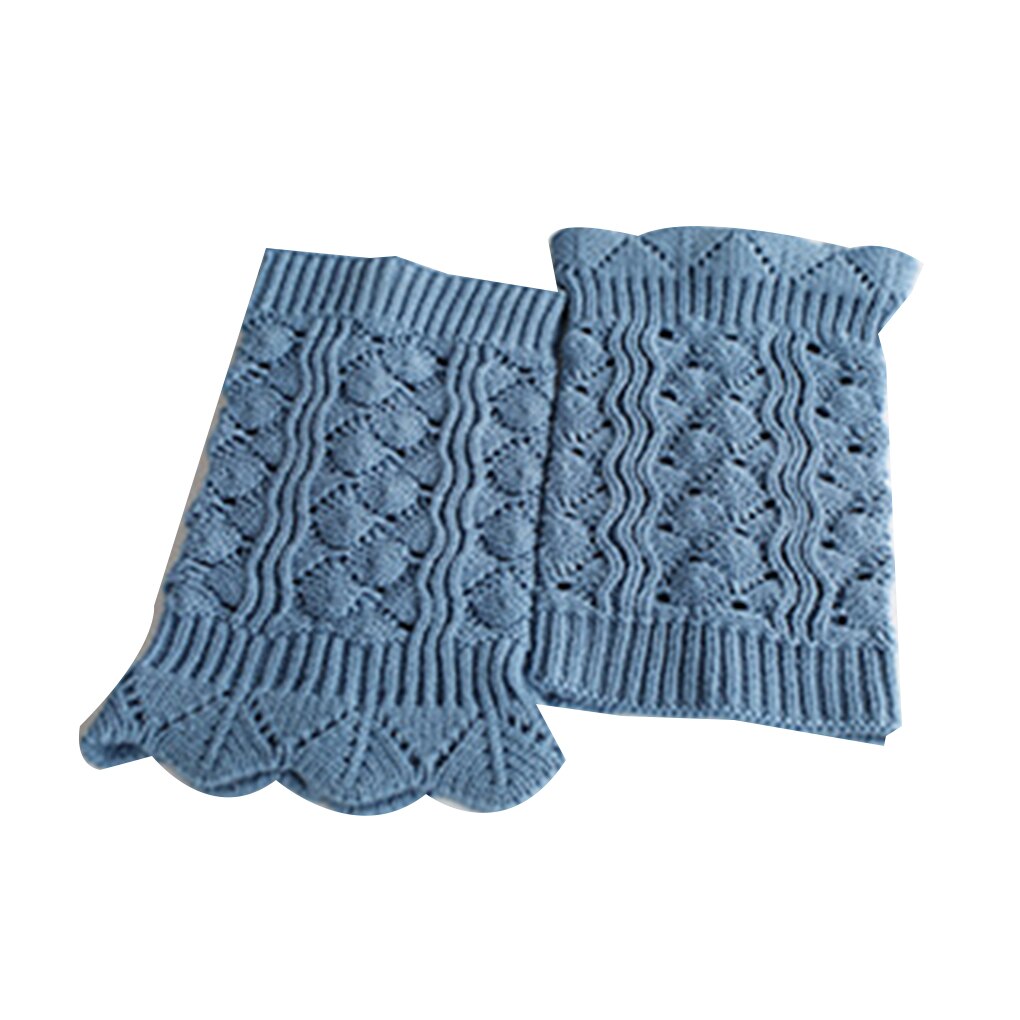 1 Pair Cute Soft Lace Women Girl Winter Leg Warmers Acrylon Crochet Hollow Knit Boot Socks Toppers Cuffs: NO.7