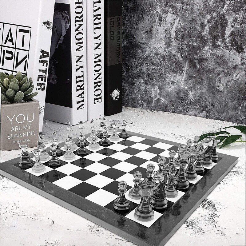 Chess Set Molds 2 Chess Board Silicone Mold and 3D International Chess Piece Epoxy Casting Mold for DIY Crafts Making