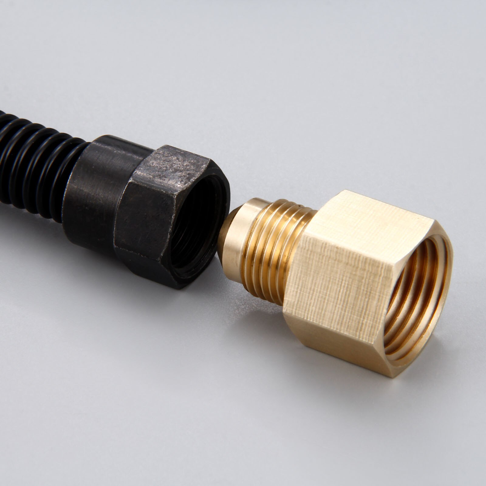 Non-Whistle 304 Stainless Steel Flexible Flex Gas Line 1/2inchx24inch for NG or LP Fire Pit Hose Connection Kit