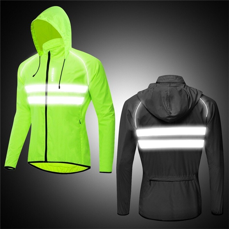 Reflecterende Winddicht Mannen Fietsen Jacket Hooded Waterdicht Weg Mountainbike Fietsen Windjack Riding Fiets Mtb Kleding