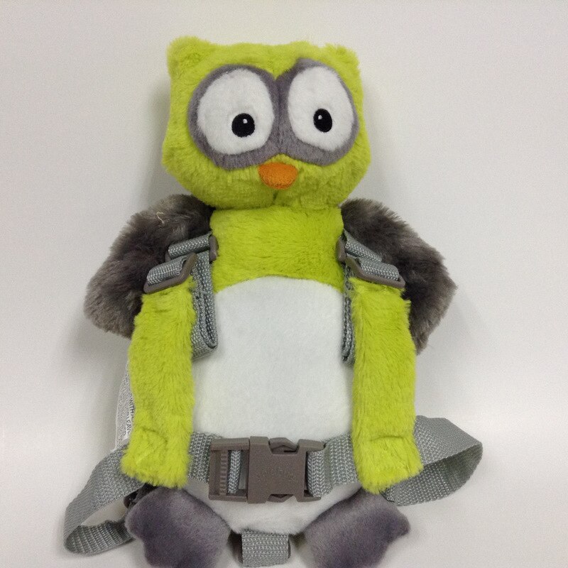Cute 2 in 1 Harness Buddy Baby Safety Harnesses Animal Toy Backpacks Bebe Walking Reins Toddler Leashes Kid Keeper Carriers: green owl