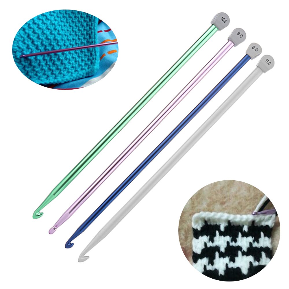 2.5-11mm 14 Size Tunisian Afghan Crochet Hooks Needle Multicolor Knitting Needles Hook Weaving Tool Long Sweater Sewing Needle