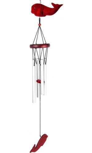 Wooden Decor Alloy Wind Chimes Crafts Bells 20 Inch Wind Chimes with Metal Bars for Room Garden Hangings and Decoration: Whale Pendant