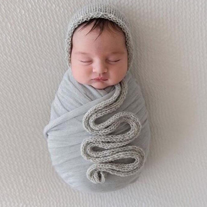 Ylsteed Pasgeboren Fotografie Props Stretch Baby Fotografie Wraps Deken Pasgeboren Inbakeren Baby Fotoshoot Props Accessoires