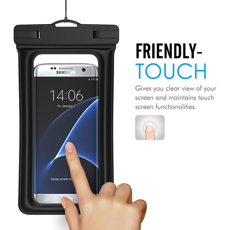 Universal Wasserdicht Fall Für iPhone 11 Pro XS Max Xr X 8 7 6 Samsung S9 S8 S10 Plus Hinweis 9 8 10 wasserdichte Beutel Schwimmen Schwarz