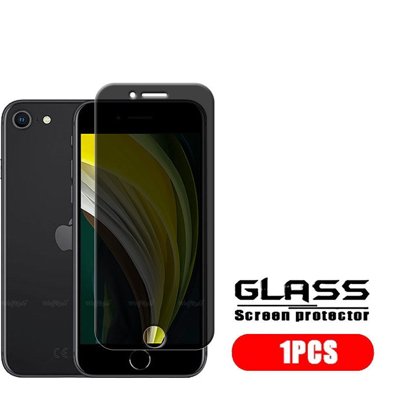 4Pcs For iPhone SE Glass iPhone SE Tempered Glass Phone Protective 9H Privacy Anti-Spy Screen Protector iPhone SE: DEEP BLUE