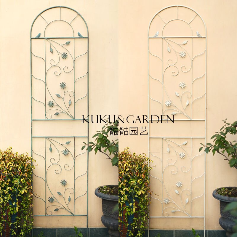 Europese Retro Oude Smeedijzeren Hek Hek Villa Binnenplaats Tuin Hek Reling Outdoor Vogel Klimmen Wijnstok Bloem Stand