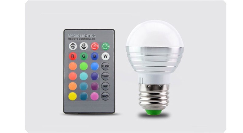 110v stk. 220v e27 e14 rgb led-pære, 16 farver, magisk led-natlampe, dæmpbar scenelys, fjernbetjening med 24 taster, dekorativ: Blå / 3w
