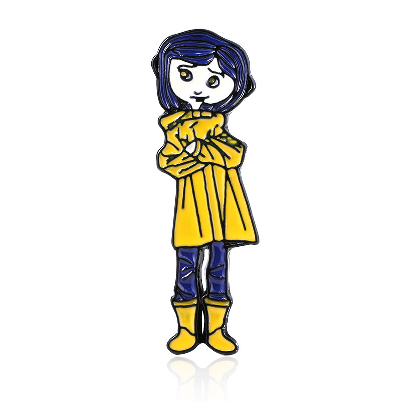 Film Coraline Halskette Grüner Sichtstein Anhänger Halskette Seilkette Schwarzes Skelett Schlüsselhalsband Libelle Haarnadel Schmuck: Überzug Pistole