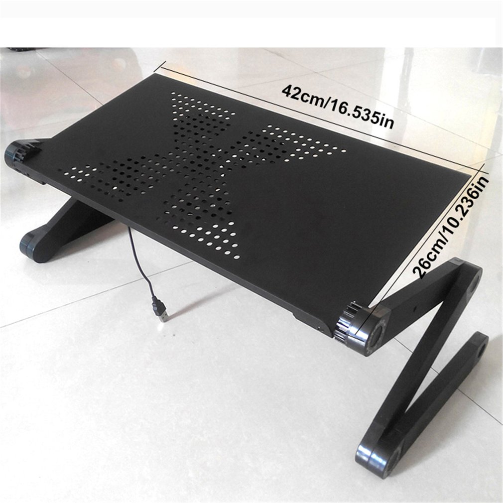 Laptop bordstativ med justerbar foldbar ergonomisk stand notebook skrivebord til ultrabook, netbook eller tablet med musemåtte: Intet musebræt sort