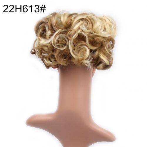 Scrunchie Wrap Messy Short Ponytail Extension Curly Wave Clip Hair Bun Chignon: B22H613