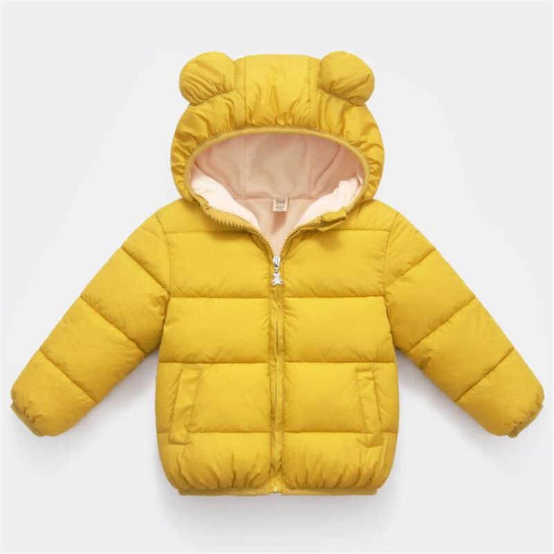 Thick Baby Snowsuit Hooded Winter Coat Cotton Baby Snow Wear 5 Color Solid Kids Snowsuit for Boys and Girls