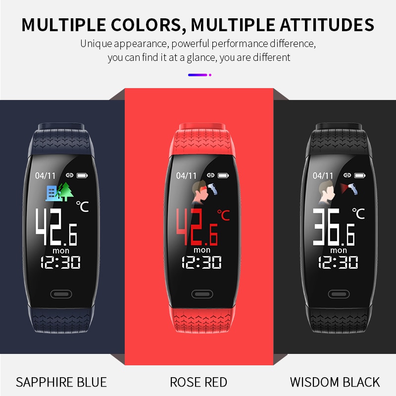 Letike T5 Smart Bracelet men watch real-time monitor temperature & heart rate best Couple Fitness Tracker pink fit women