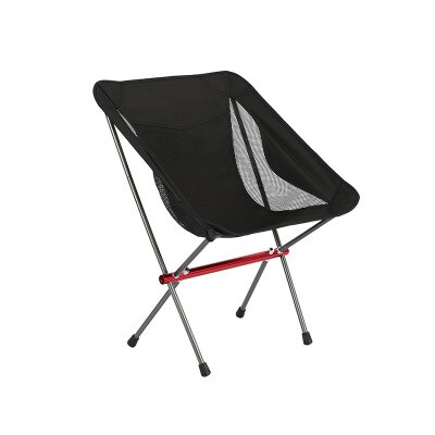 Ultralight Outdoor Opvouwbare Camping Stoel Picknick Wandelen Rugzak Opvouwbare Strand Maan Stoel Vissen Draagbare Stoel: Black