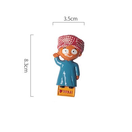 Dubai Regal Refrigerator Magnet 3D Character Fridge Magnet Magnet Resin Magnetic Fridge Magnet Tourist Souvenir: 3