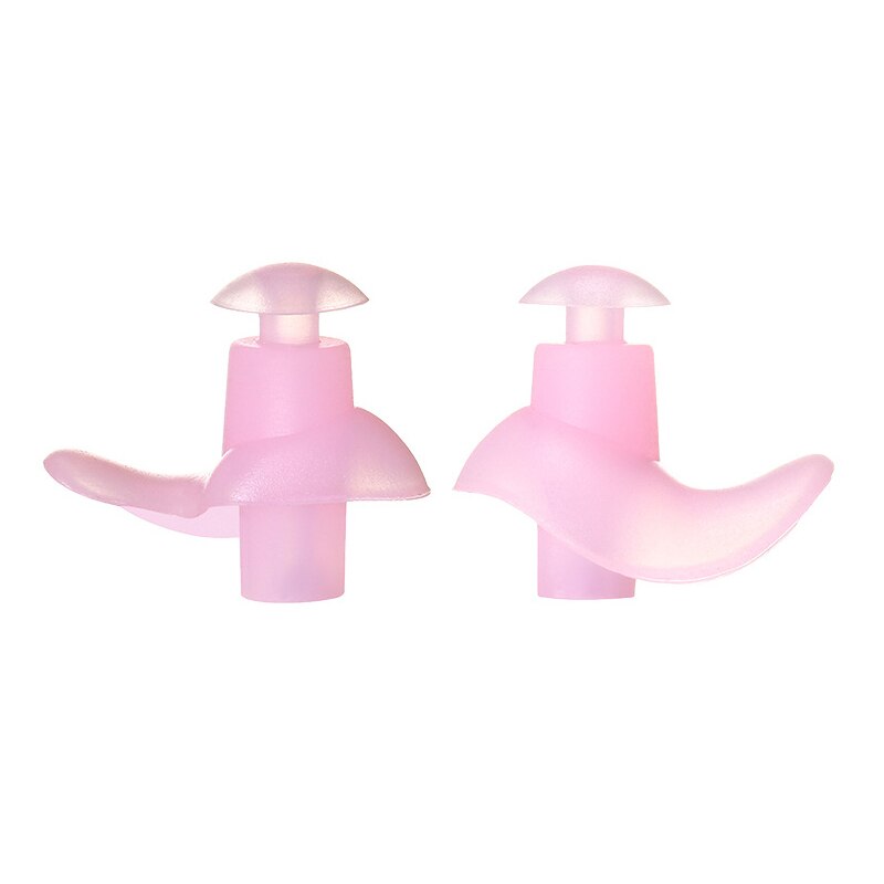 1 par de silicone à prova dwaterproof água natação tampões auriculares dormir protetor de ouvido redução ruído proteção estudo confortável: pink