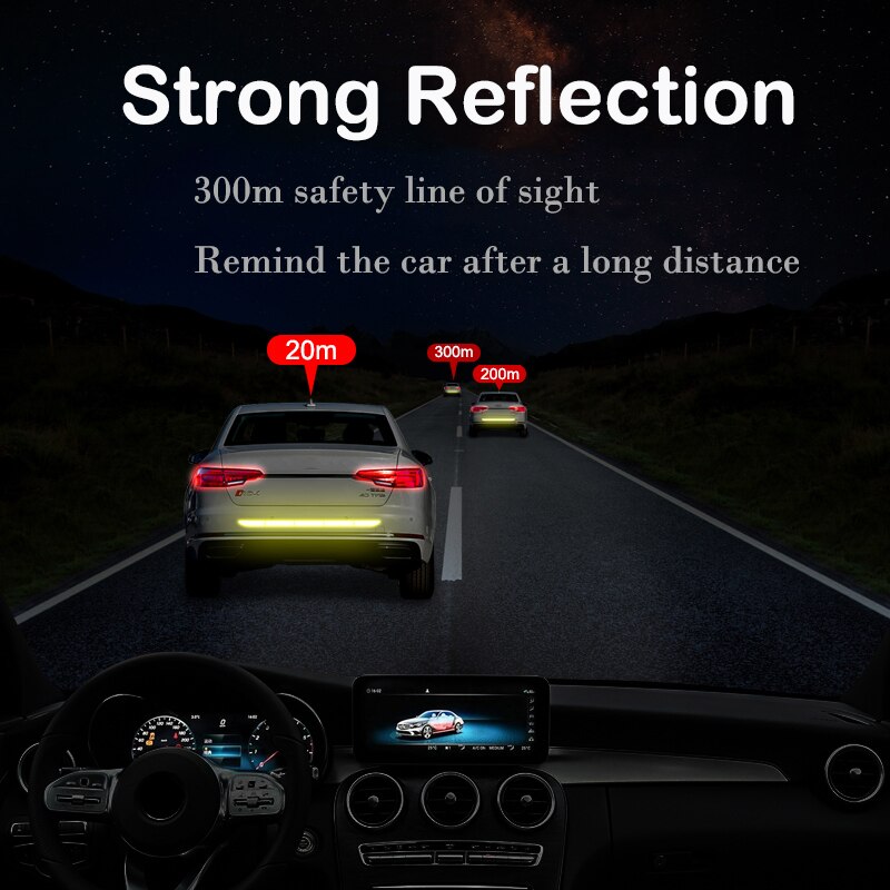 Car Reflective Tape Warning Mark Reflective Exterior Car Trunk Stickers DIY