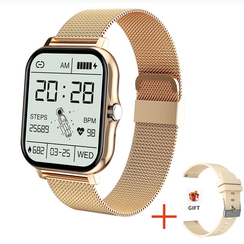 LIGE-Full Touch Screen Relógio Inteligente para Homens e Mulheres, Relógio De Pulso Esportivo, Relógios De Fitness, Chamadas Bluetooth, Smartwatch Digital, Presente, 2024: Rosa