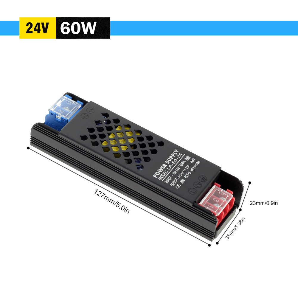 60w 100w 200w 300w 400w led-stripe strømforsyningsadapter driver 110v 220v to 12v 24v ultratynne lystransformatorer: Oransje