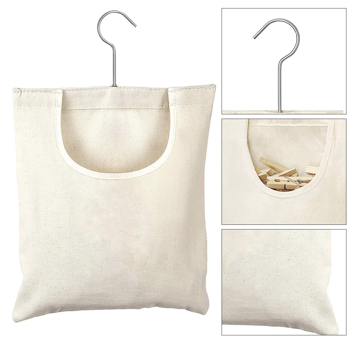 Oxford Cloth Clothespin Storage Bag Washable Hanging Laundry Clothes Pin Organizer for Holding Clothespins