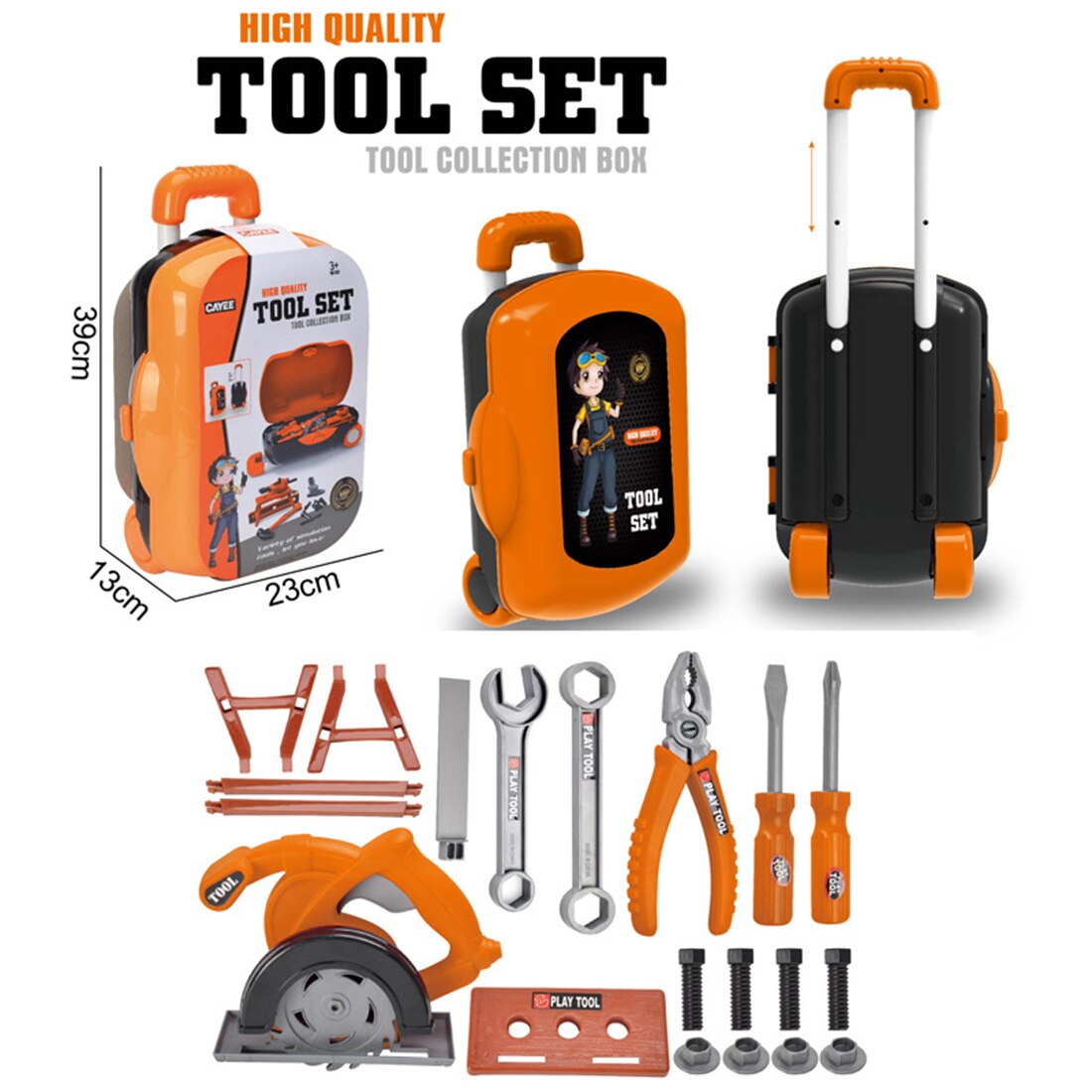 Rowsfire 21Pcs Kinderen Pretend Reparatie Tool Set Simulatie Tool Trolley Case