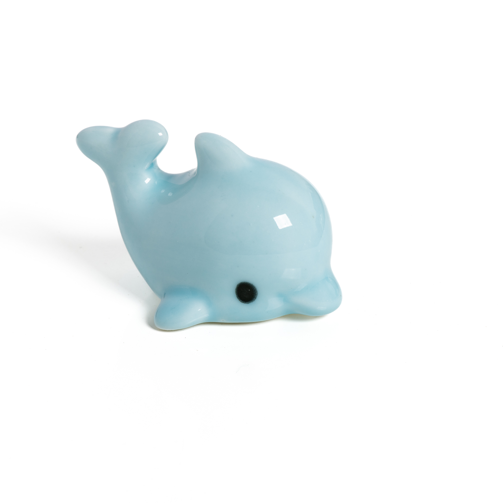 Figurine de dauphin en céramique faite à la main, ornement de bureau mignon, décoration de table pour la maison, le bureau et les idées S00140: MARRON