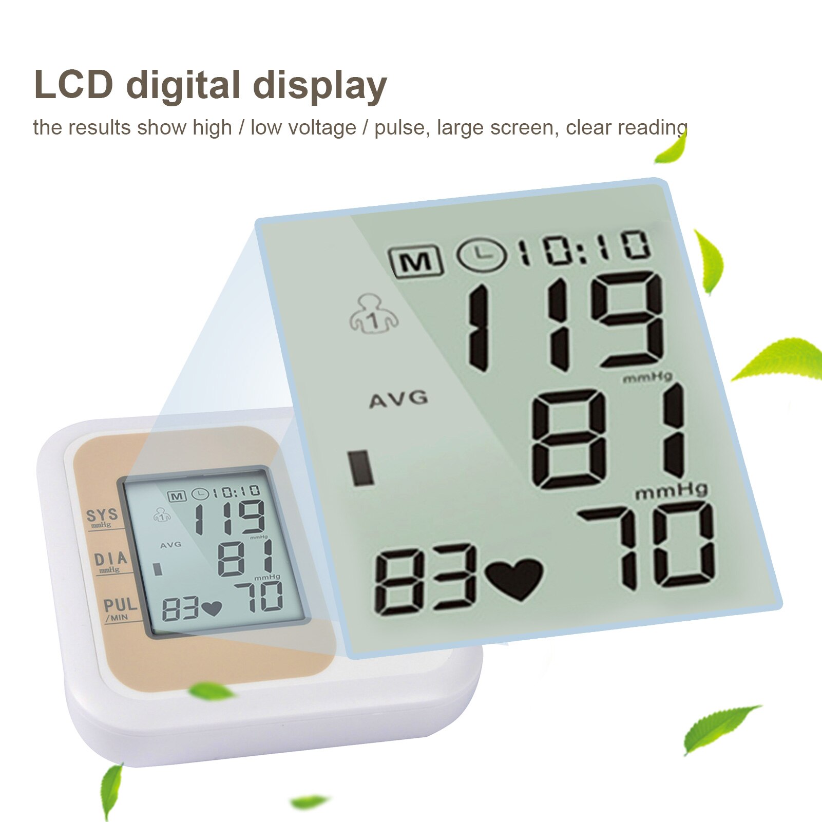 Blood Pressure Monitor Tonometer Automatic Upper Arm Electronic