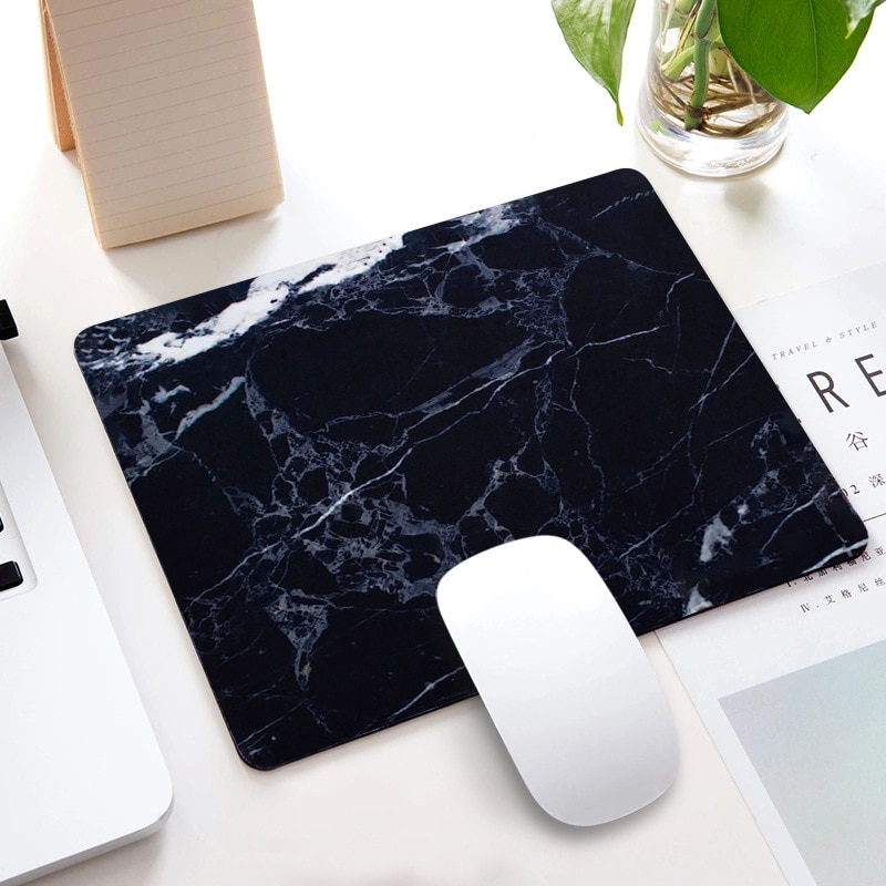Marble Office Desk Mat School Supplies Office Tools Desktop Square Mousepad Rubber Gaming Small Mouse Pad Computer 22X18CM