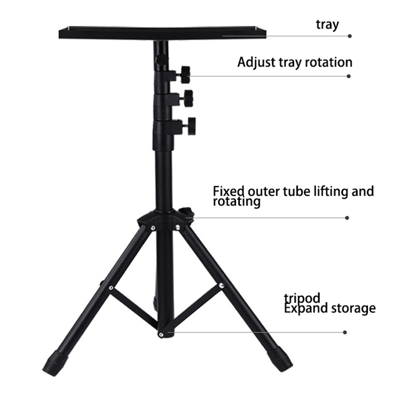 Laptop Computer Floor Tripod Multi-Function Adjustable Telescopic Floor Storage Projector Bracket Height: 51-115CM