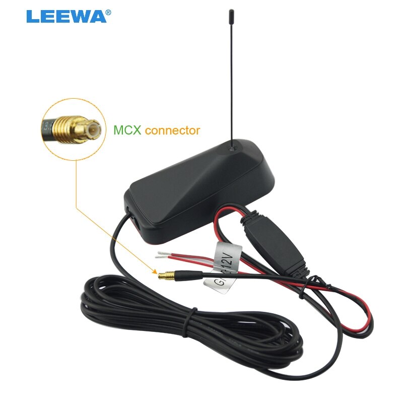 LEEWA Auto MCX Actieve tv-antenne met ingebouwde versterker # CA945