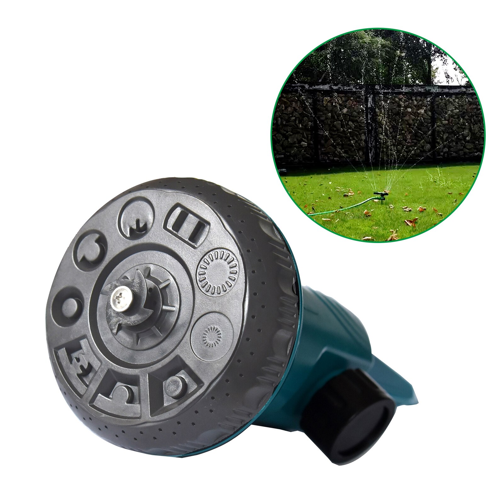 Lawn Sprinkler above Ground Garden Sprinkler System With 9 Spray Patterns High Pressure Water Sprayer Irrigation Patio Yard Park