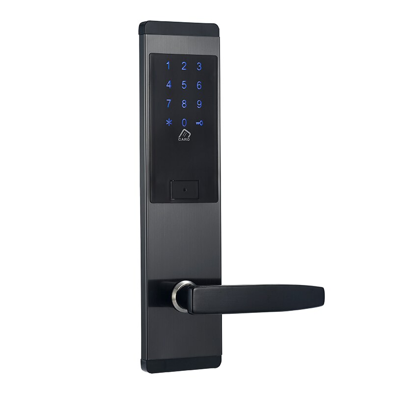 Apartment M1 Card Electronic Door Lock Fechadura Inteligente Digital Lock with Touch Keypad: Black
