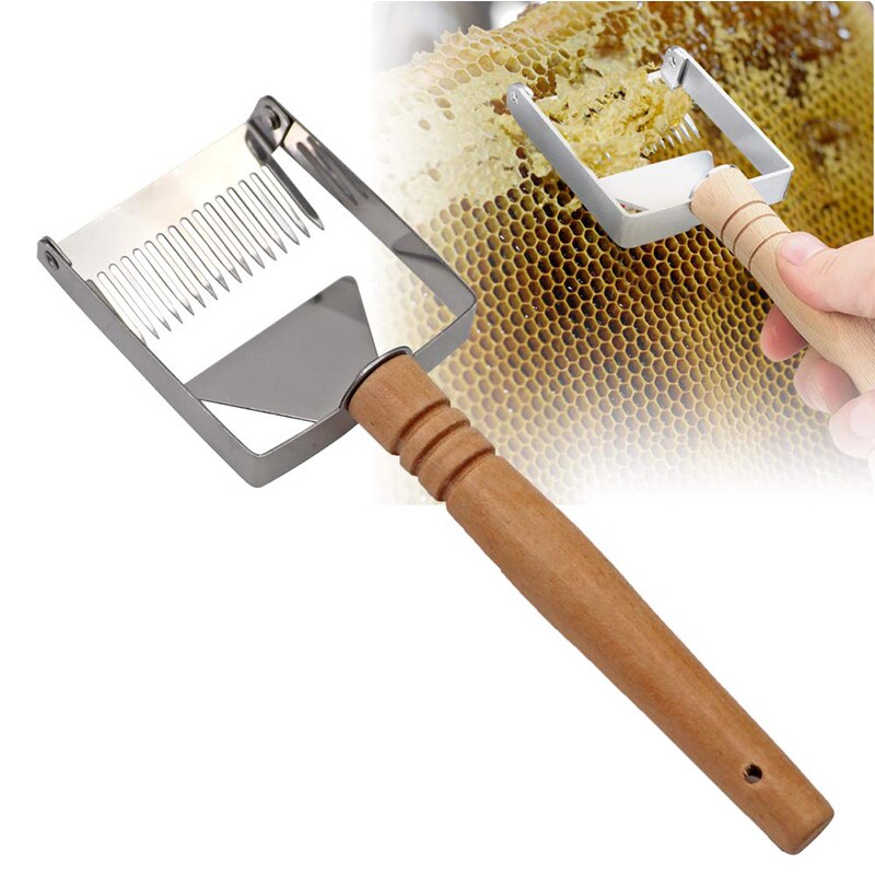Bienenzucht Werkzeuge Waben ScraperUncapping Schaber Honig cutter Holz Griff Entdeckeln Gabel Schaufel beehive messer Ausrüstung
