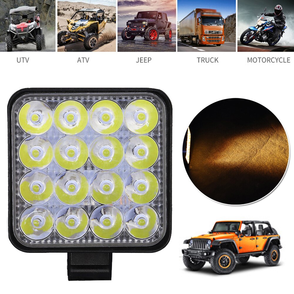 In Groen 48W 16-Led Verlichting Bar Schijnwerper Auto Atv Off-Road Driving Fog Lamp 12V / 24V 1000LM Voor Auto Accessoires