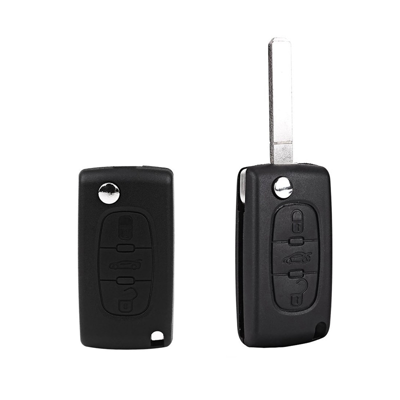 Carcasa de mando a distancia para Peugeot 407 y 407 SW, plegable, 3 botones
