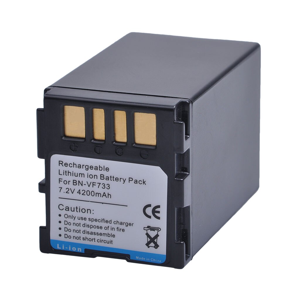 4200 mah 7.2v bn -vf733 bnvf 733 bn vf733 oppladbart li-ion-batteri til jvc bn -vf733 bn-vf707u bn -vf714u bn -vf733u videokamera.: 1 batteri
