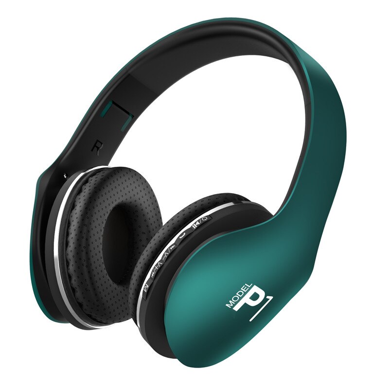 P1 Wireless Bluetooth Headset Subwoofer Headphone Stereo Wireless High Fidelity Large Headphone Charging Fast Portable Headp: Green