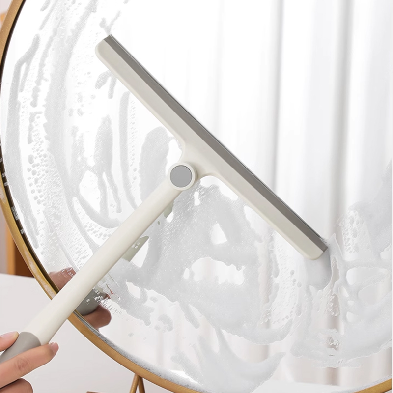 360 Degree Rotatable Shower Squeegee Glass Wiper Scraper Squeegee Cleaner With Silicone Holder Bathroom Mirror Scraper Cleaning