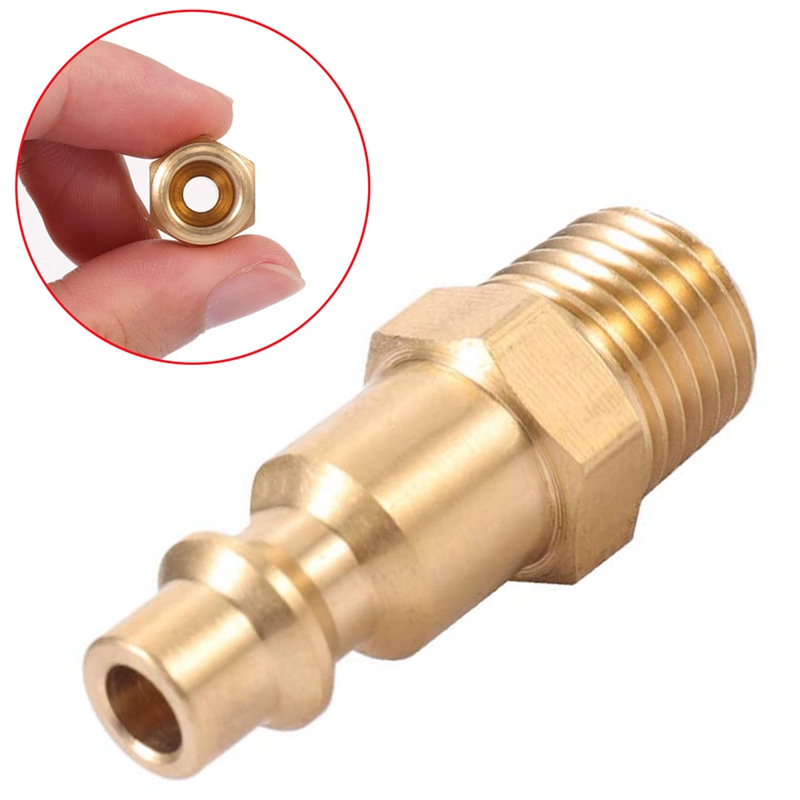 T TANYA HARDWARE 10-Pack Brass 1/4 Inch NPT Male Automotive Type C Air Hose Quick Connect Adapters 2 thumbnail image