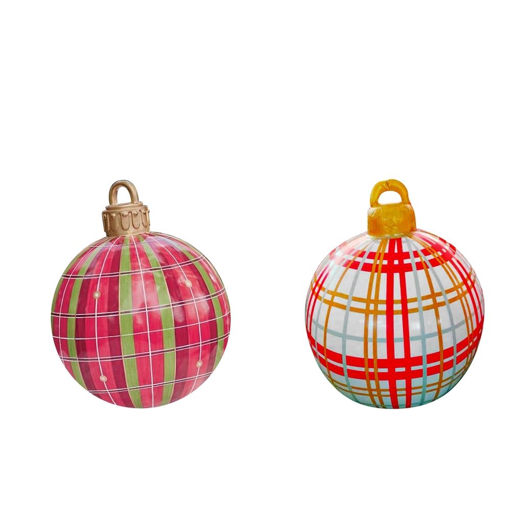 2pcs Christmas Inflatable Ball 60cm Inflatable Balloon Outdoor Garden