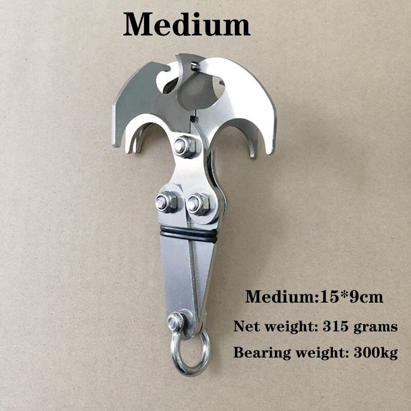 Folding Climbing Gravity Hook Outdoor Rock Climbing Rescue Claw Portable Stainless Steel Folding Flying Tiger Claw Hook Camp: M