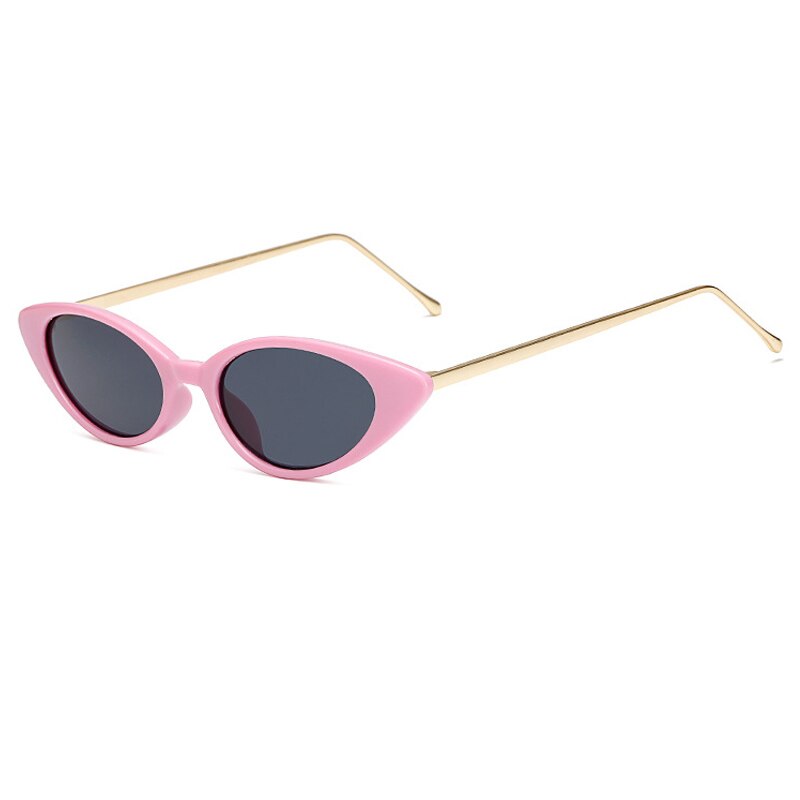 Ladies Cat Eye Sunglasses Women Brand Small Frame Sun Glasses for Female Trend Glasees UV400 O5: C5 Pink-Grey